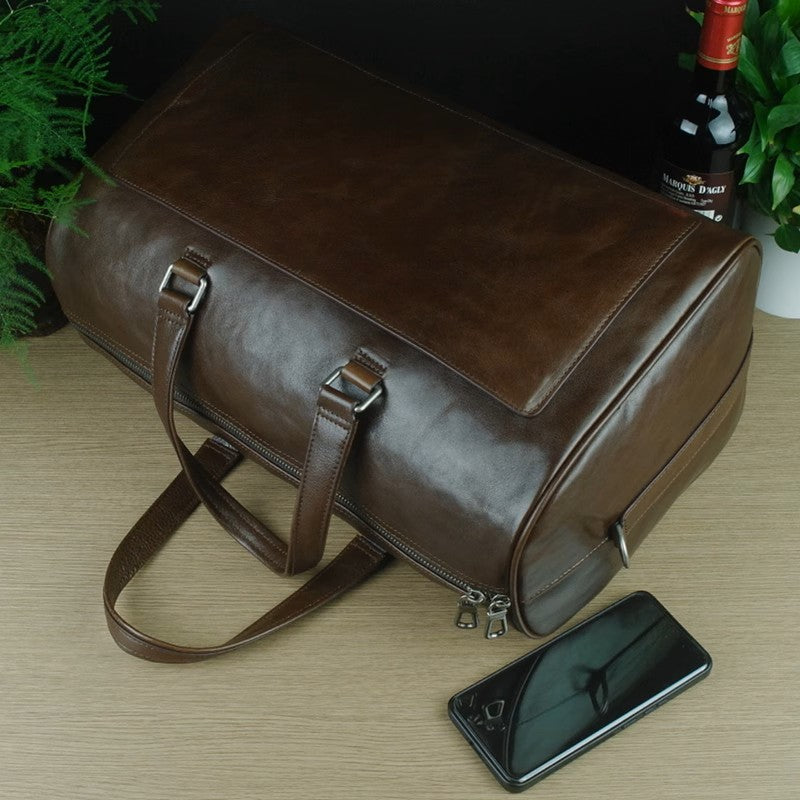 Premium Full-Grain Leather Business Briefcase | Spacious & Stylish Travel Bag