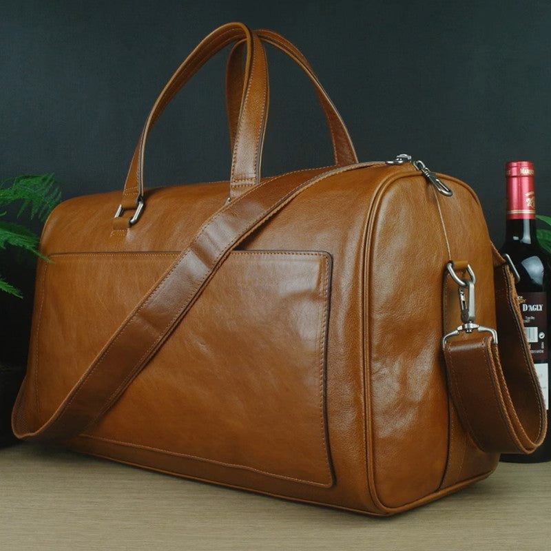 Premium Full-Grain Leather Business Briefcase | Spacious & Stylish Travel Bag