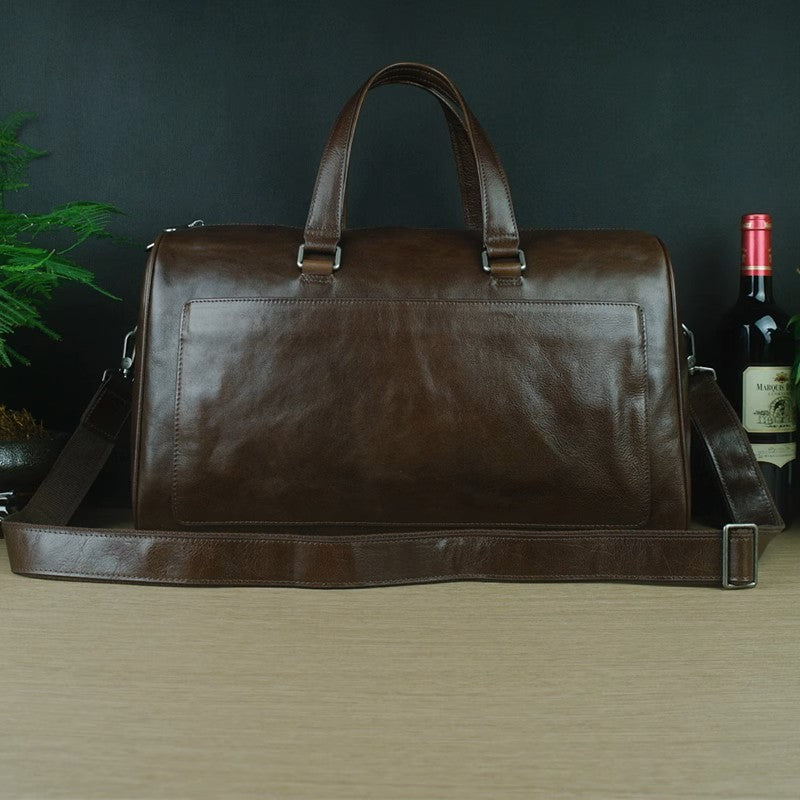 Premium Full-Grain Leather Business Briefcase | Spacious & Stylish Travel Bag