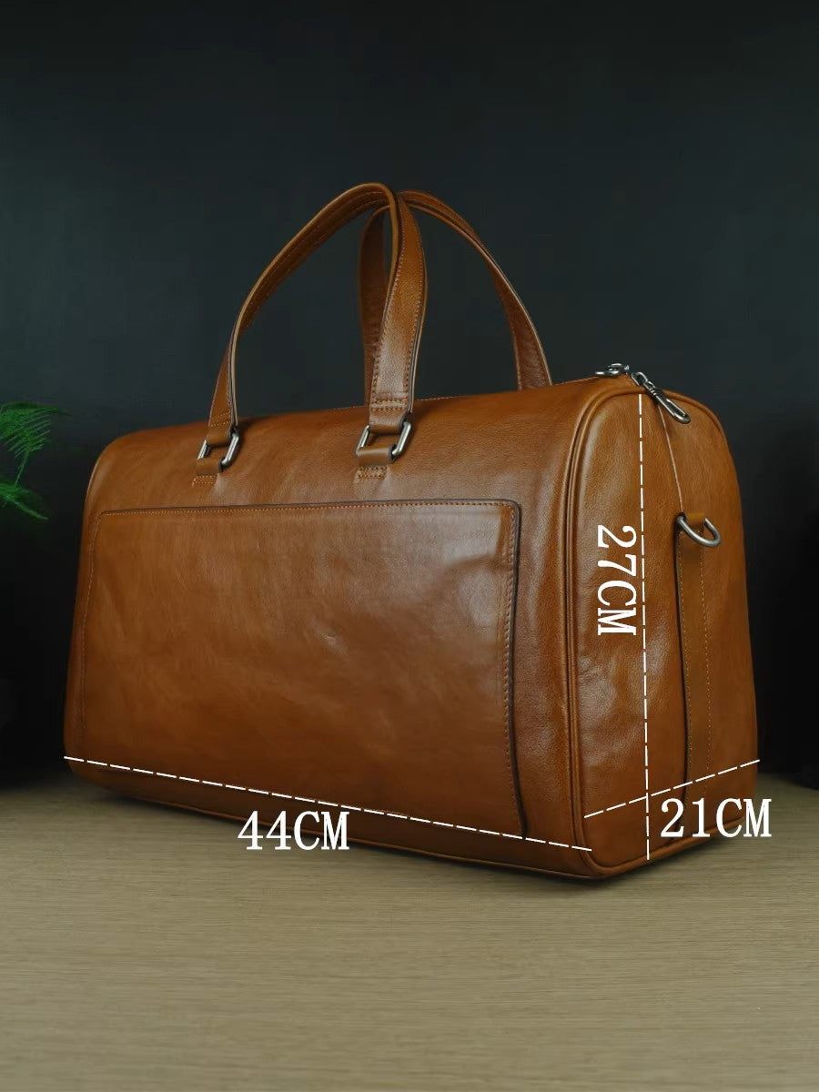 Premium Full-Grain Leather Business Briefcase | Spacious & Stylish Travel Bag