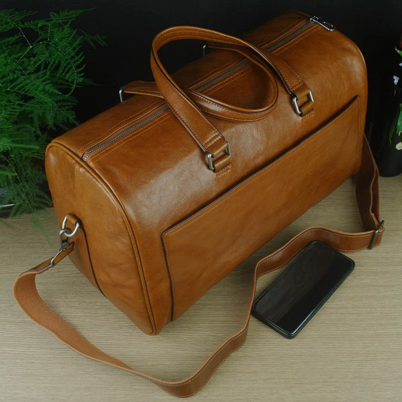 Premium Full-Grain Leather Business Briefcase | Spacious & Stylish Travel Bag