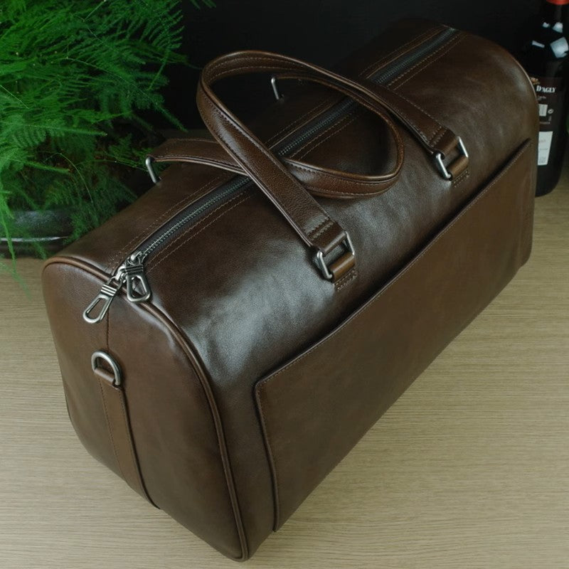 Premium Full-Grain Leather Business Briefcase | Spacious & Stylish Travel Bag